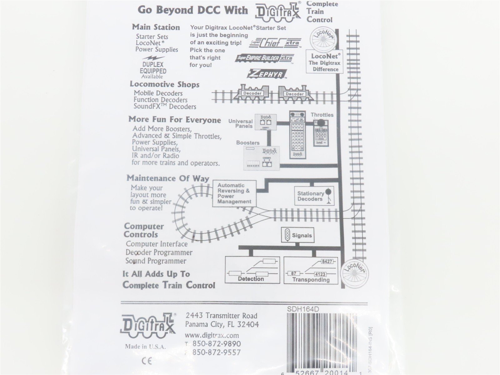 Digitrax SDH164D SoundFX HO Diesel & Steam DCC/SOUND Decoder w/Speaker & Harness