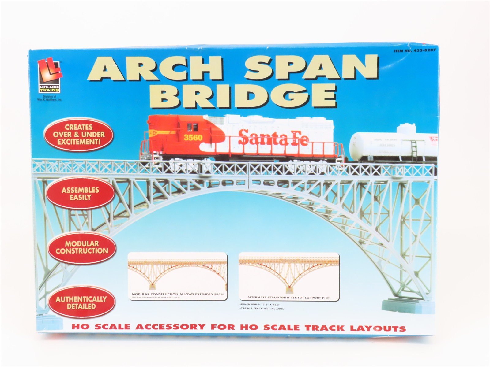 HO Scale Life-Like 433-8207 Arch Span Bridge Kit