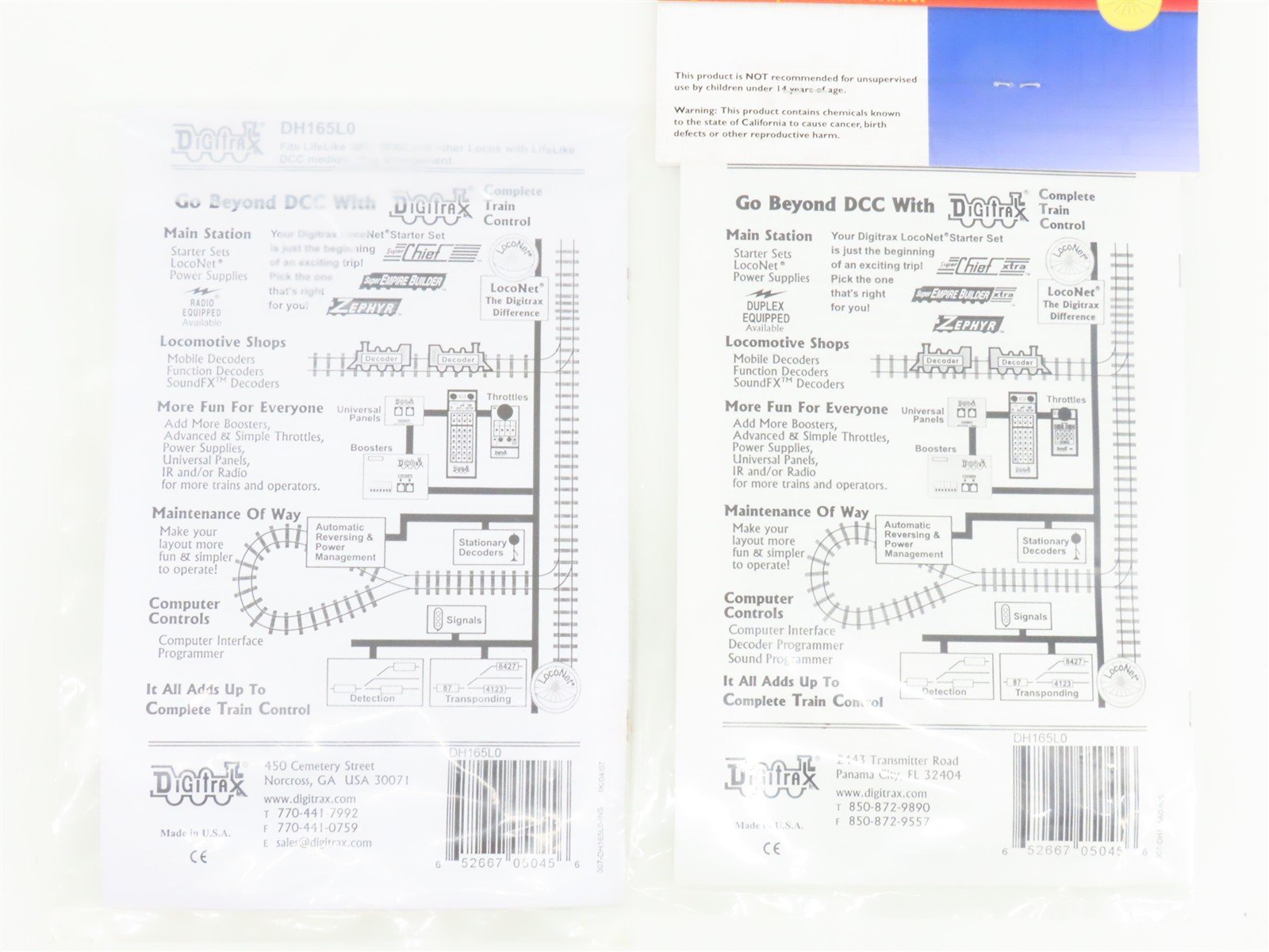 LOT of 2 Digitrax DH165L0 DCC 8-Pin Mobile Decoder for HO Life-Like Diesels