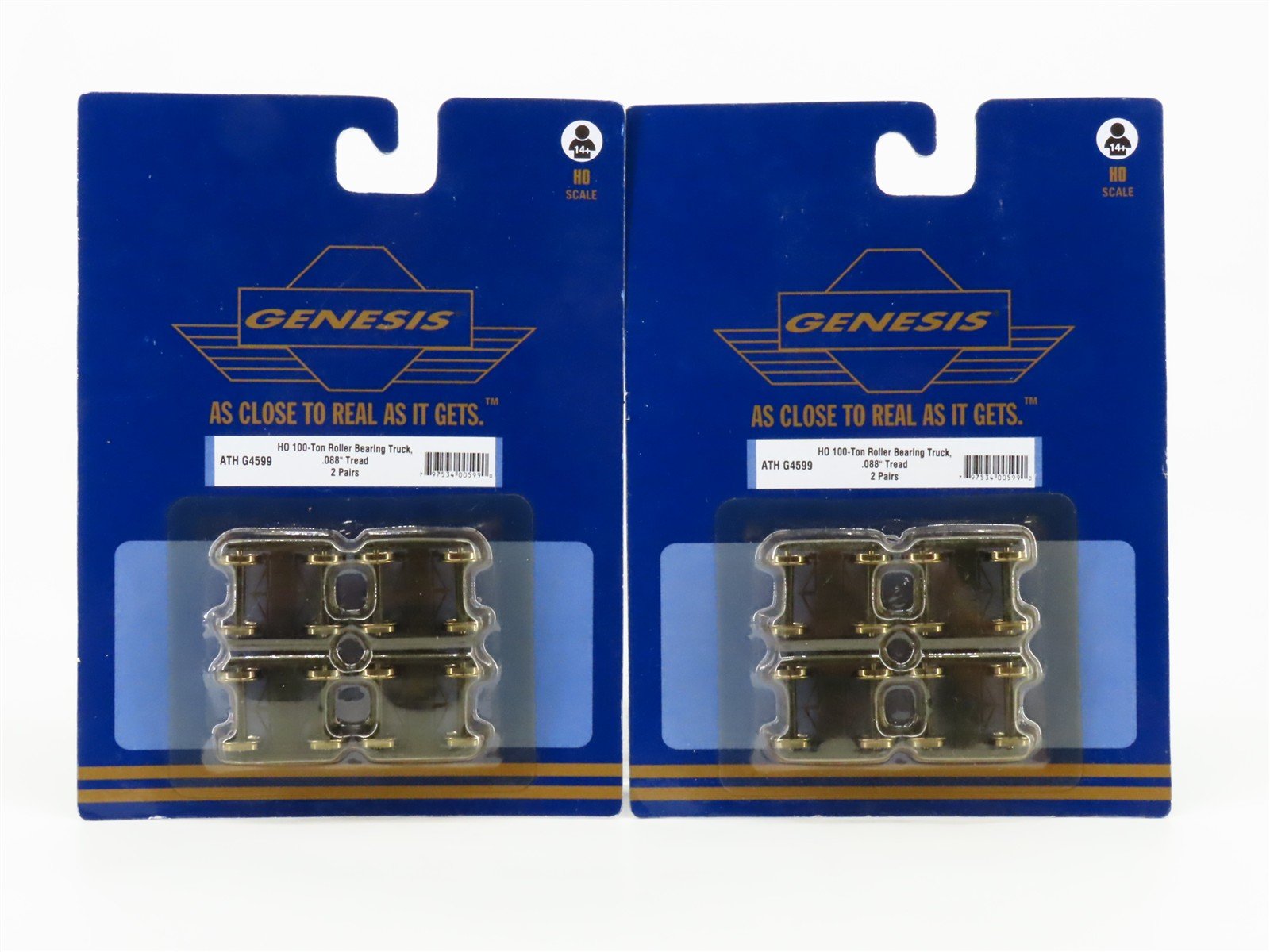 LOT of 2 HO 1/87 Athearn Genesis ATHG4599 100-Ton Roller Bearing Trucks 4-Pairs