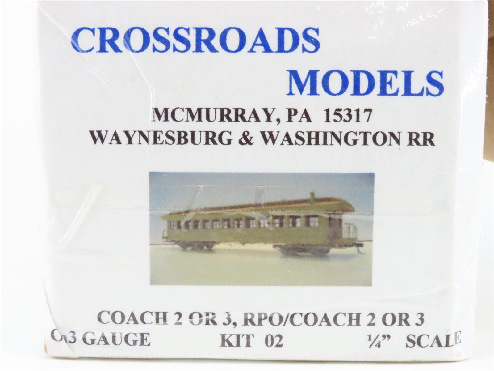 On3 Scale Crossroads 02 Coach 02/03 RPO 2/3 Passenger Car Kit