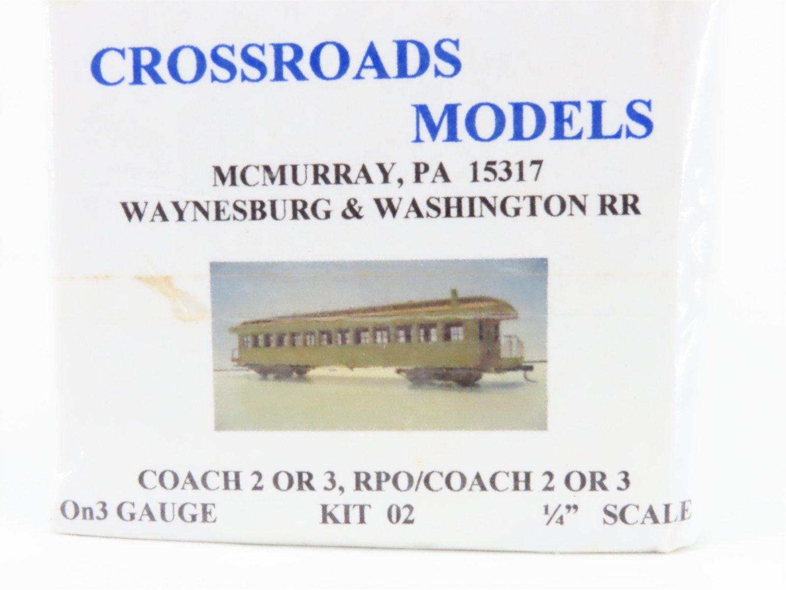 On3 Scale Crossroads 02 Coach 02/03 RPO 2/3 Passenger Car Kit