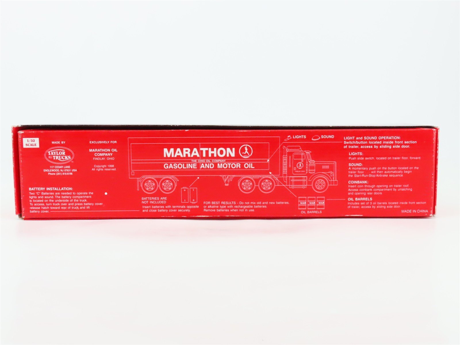 1:32 Scale Taylor Trucks Marathon Box Trailer Truck