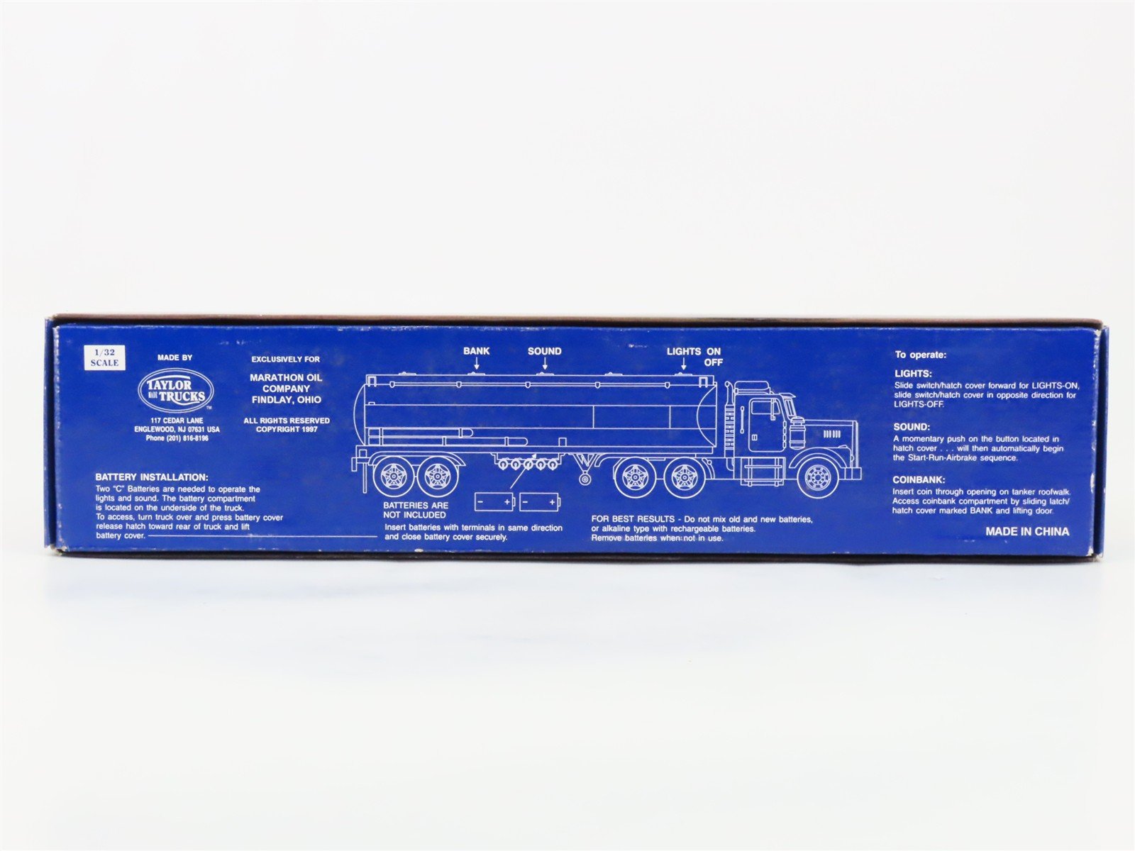 1:32 Scale Taylor Trucks Marathon Tanker Truck