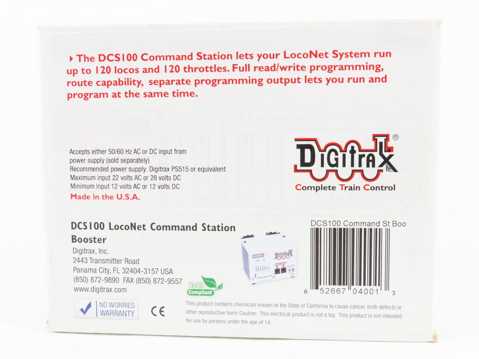 Digitrax DCS100 LocoNet 5-Amp DCC Command Station/Booster
