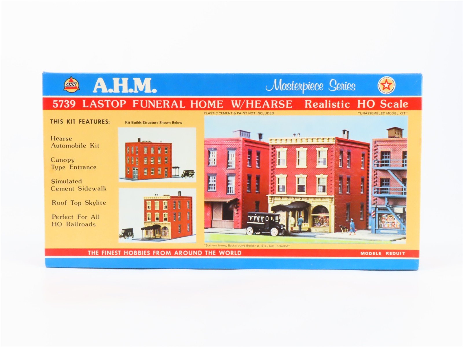 HO 1/87 Scale AHM Kit 5739 Lastop Funeral Home w/ Hearse