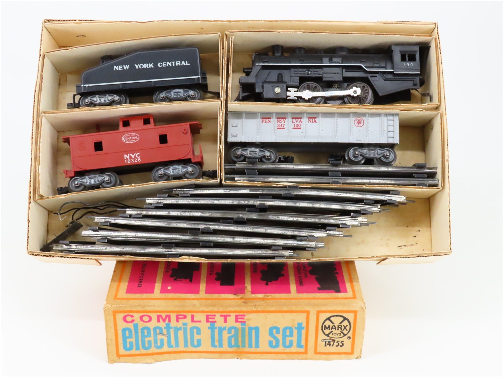 O Gauge 3-Rail Marx 14755 NYC New York Central 0-4-0 Steam Locomotive Set