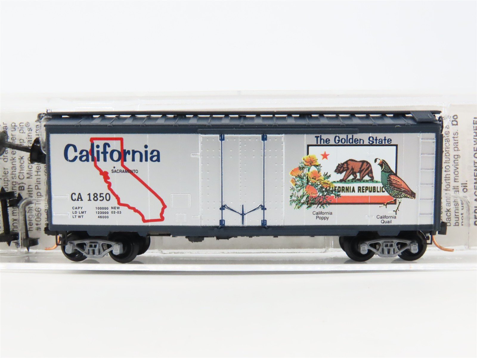 N Scale Micro-Trains MTL 21330 CA California State 40' Standard Boxcar #1850