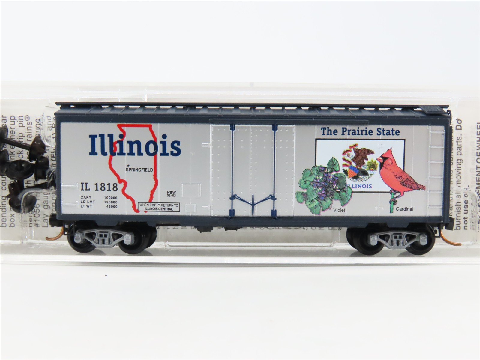 N Scale Micro-Trains MTL 21320 IL Illinois State 40' Standard Boxcar #1818