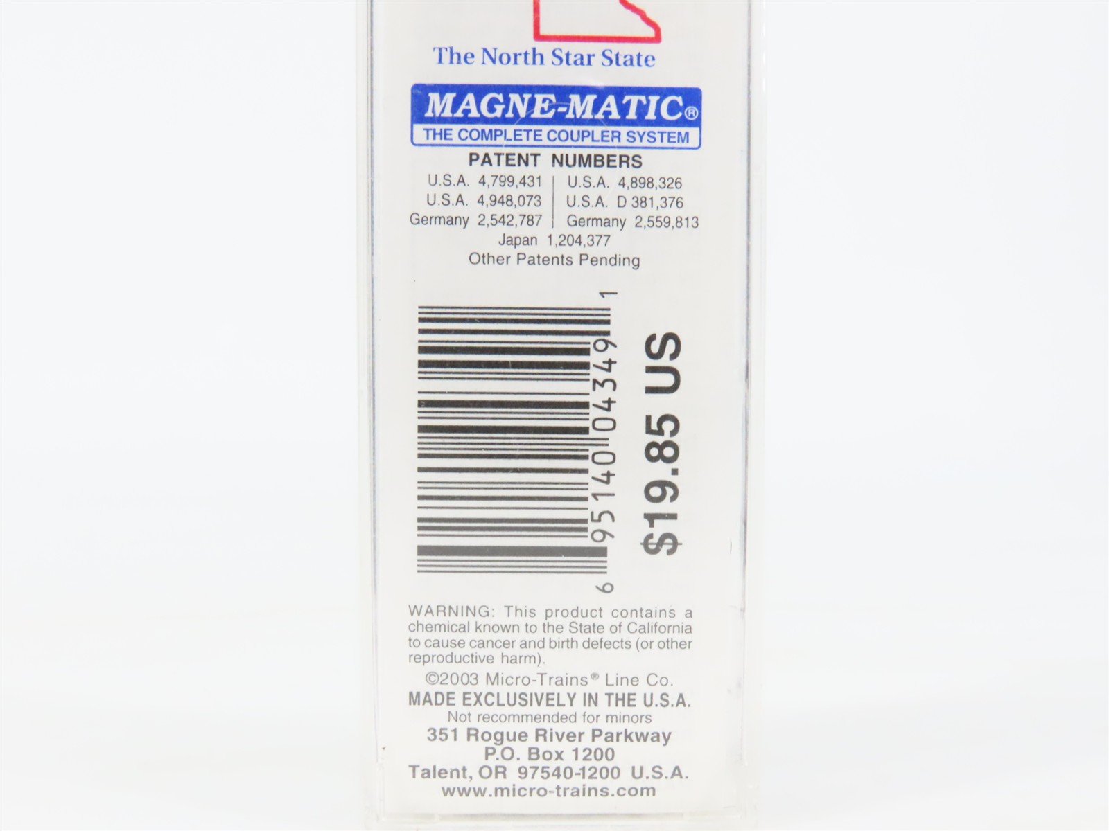 N Scale Micro-Trains MTL 21360 MN Minnesota State 40' Standard Boxcar #1858