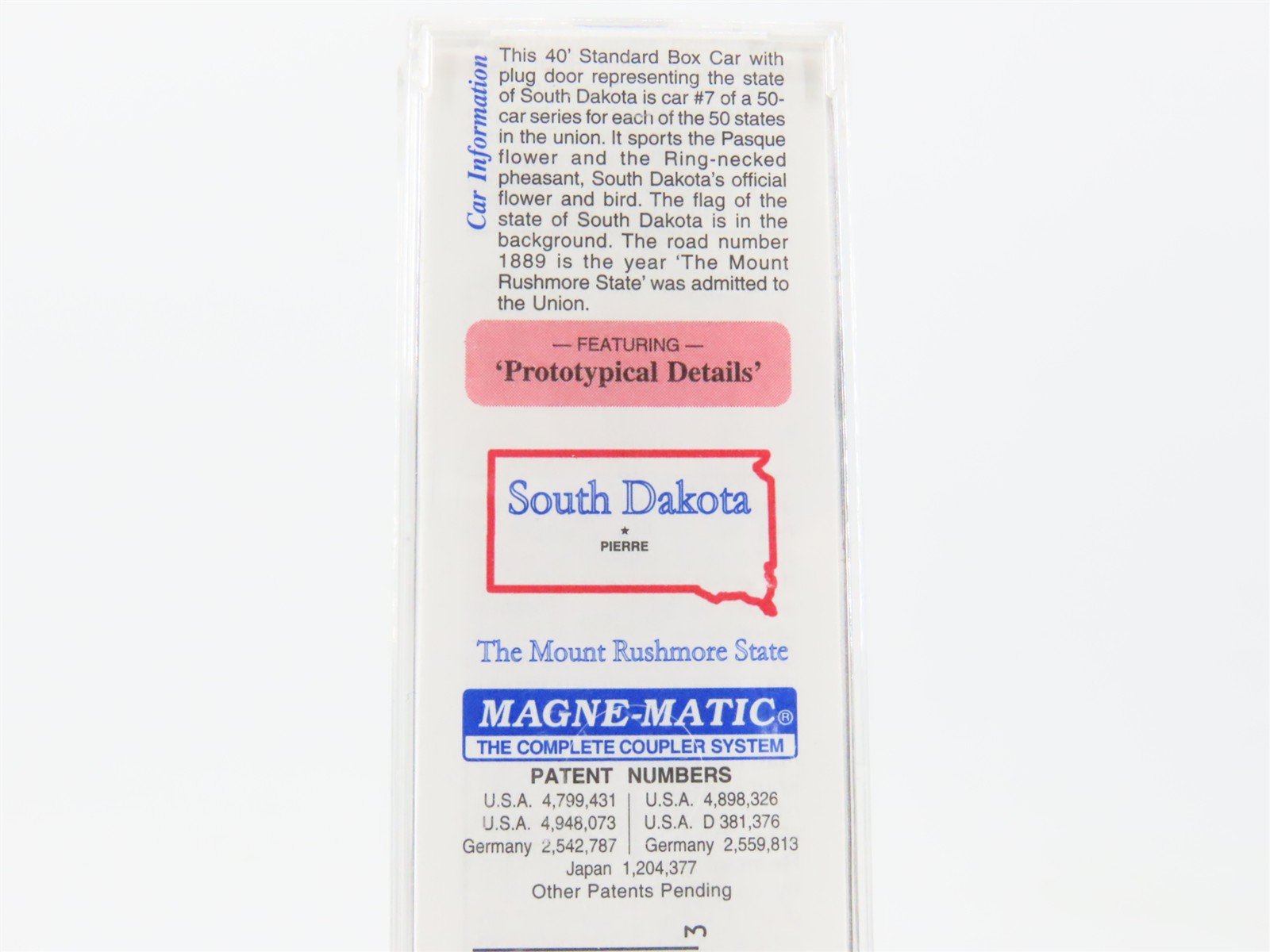 N Scale Micro-Trains MTL 21371 SD South Dakota State 40' Standard Boxcar #1889