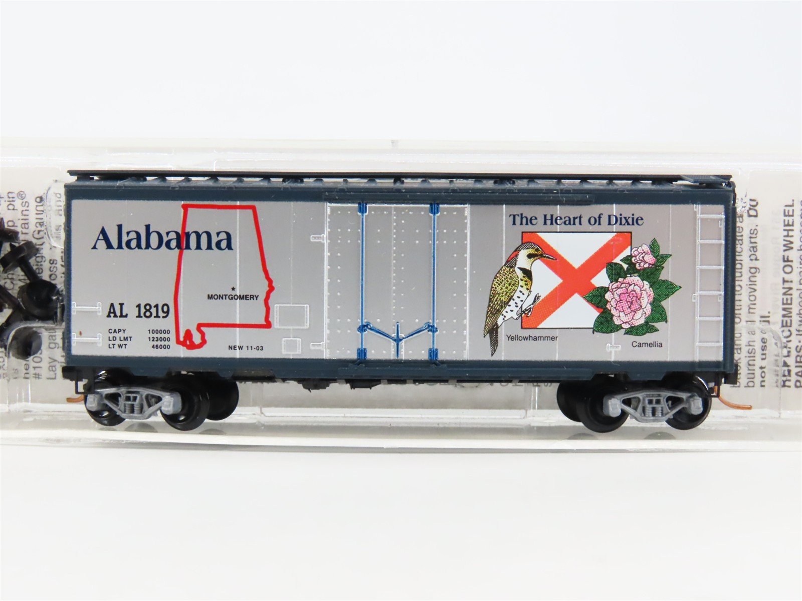 N Scale Micro-Trains MTL 21372 AL Alabama State 40' Standard Boxcar #1819