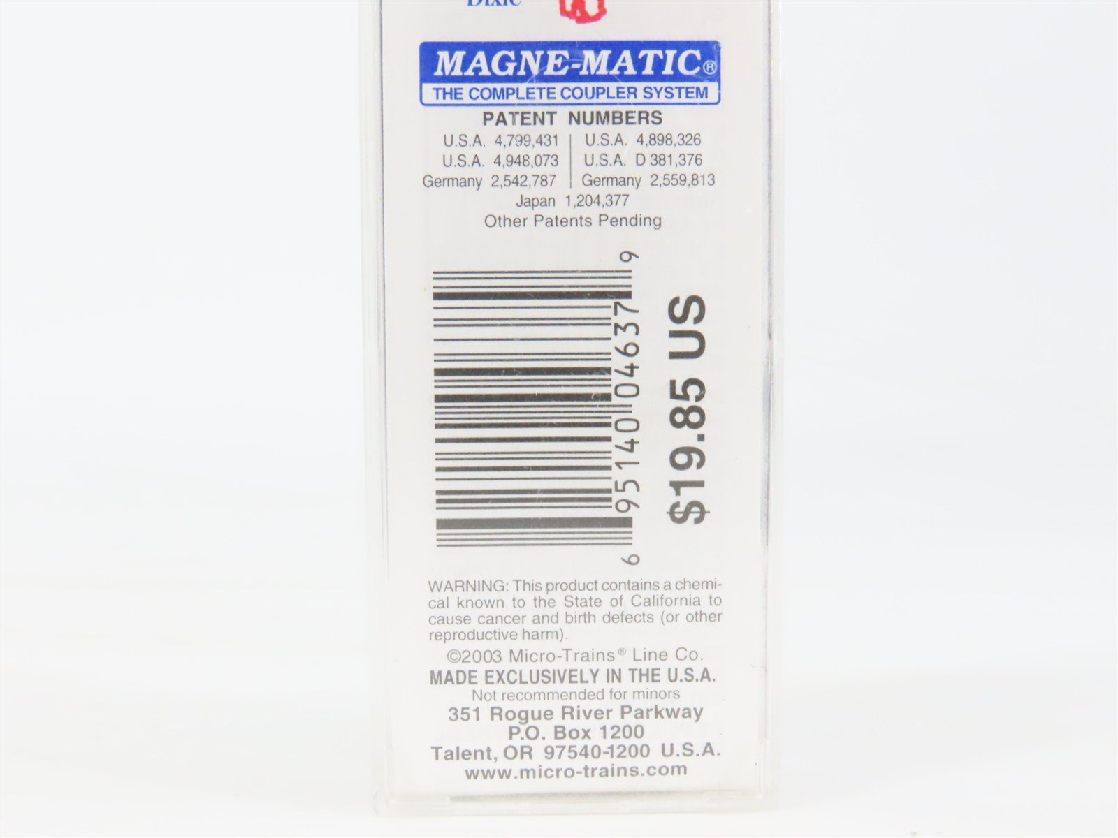 N Scale Micro-Trains MTL 21372 AL Alabama State 40' Standard Boxcar #1819