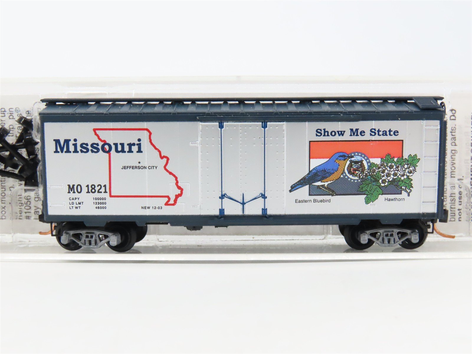 N Scale Micro-Trains MTL 21373 MO Missouri State 40' Standard Boxcar #1821