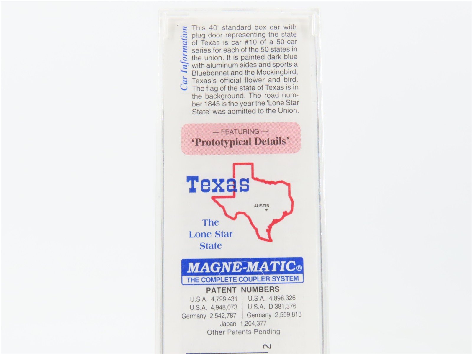 N Scale Micro-Trains MTL 21374 TX Texas State 40' Standard Boxcar #1845