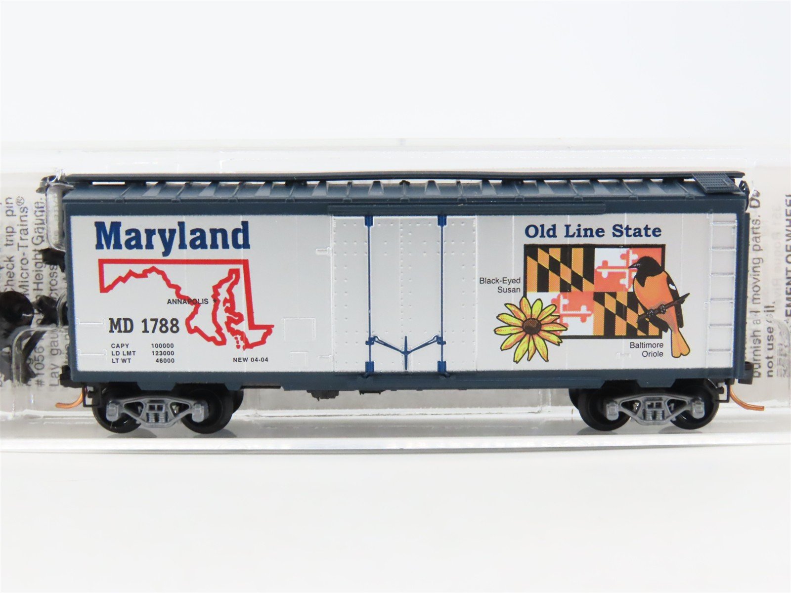 N Scale Micro-Trains MTL 21377 MD Maryland State 40' Standard Boxcar #1788