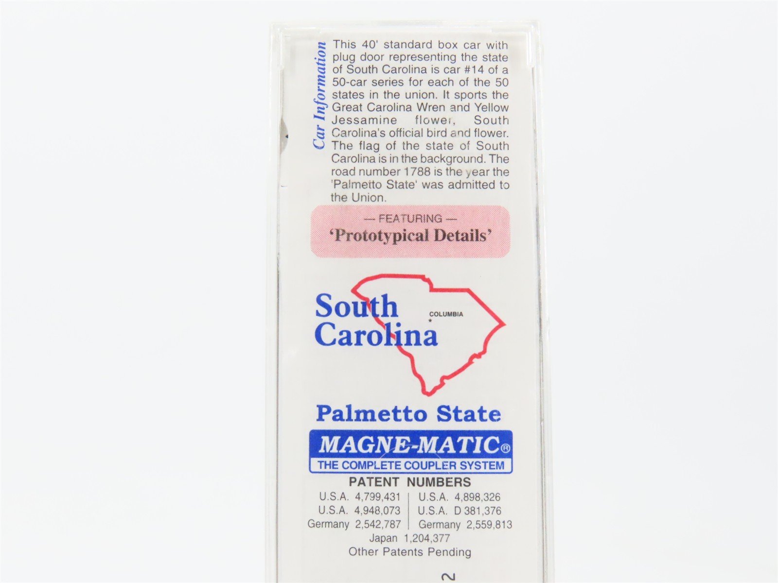 N Scale Micro-Trains MTL 21378 SC South Carolina State 40' Standard Boxcar #1788