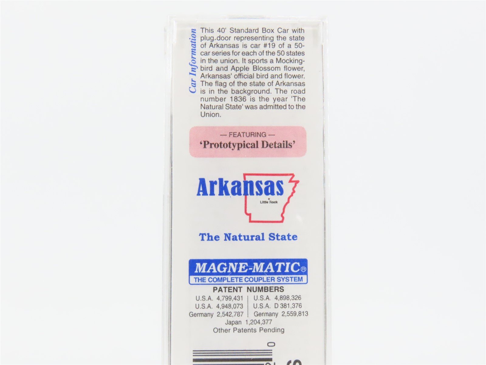 N Scale Micro-Trains MTL 21383 AK Arkansas State 40' Standard Boxcar #1836