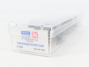N Scale Micro-Trains MTL 21383 AK Arkansas State 40' Standard Boxcar #1836