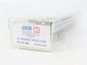 N Micro-Trains MTL 02100386 WV West Virginia State 40' Standard Boxcar #1863