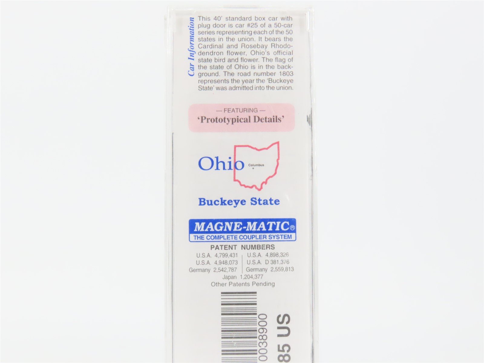 N Scale Micro-Trains MTL 02100389 OH Ohio State 40' Standard Boxcar #1803