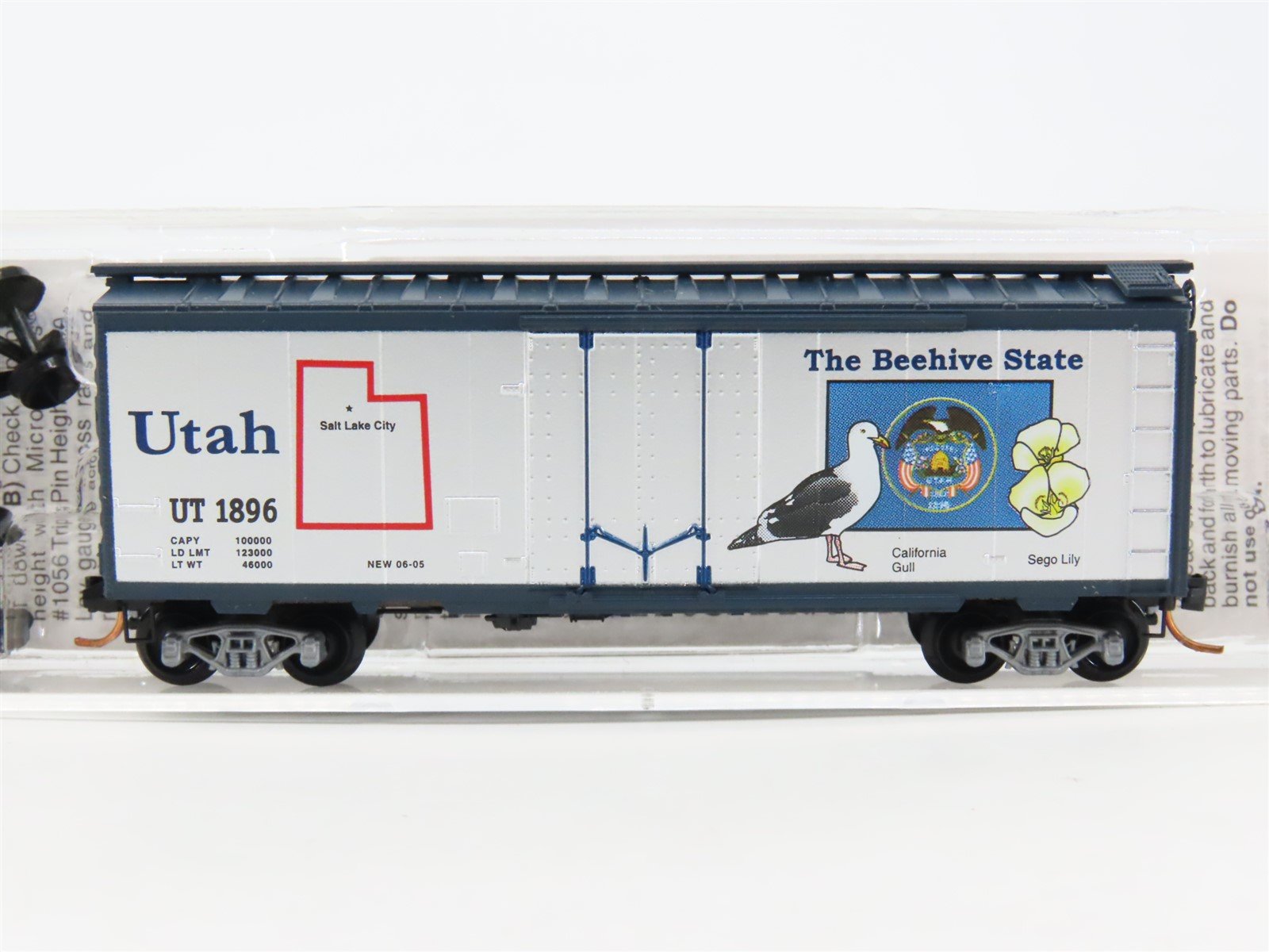 N Scale Micro-Trains MTL 02100391 UT Utah State 40' Standard Boxcar #1896