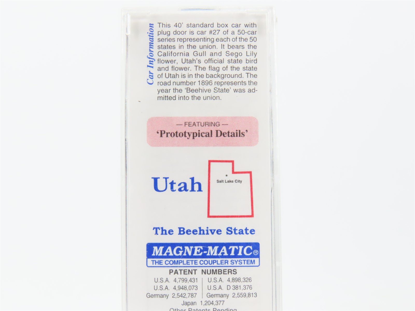 N Scale Micro-Trains MTL 02100391 UT Utah State 40' Standard Boxcar #1896
