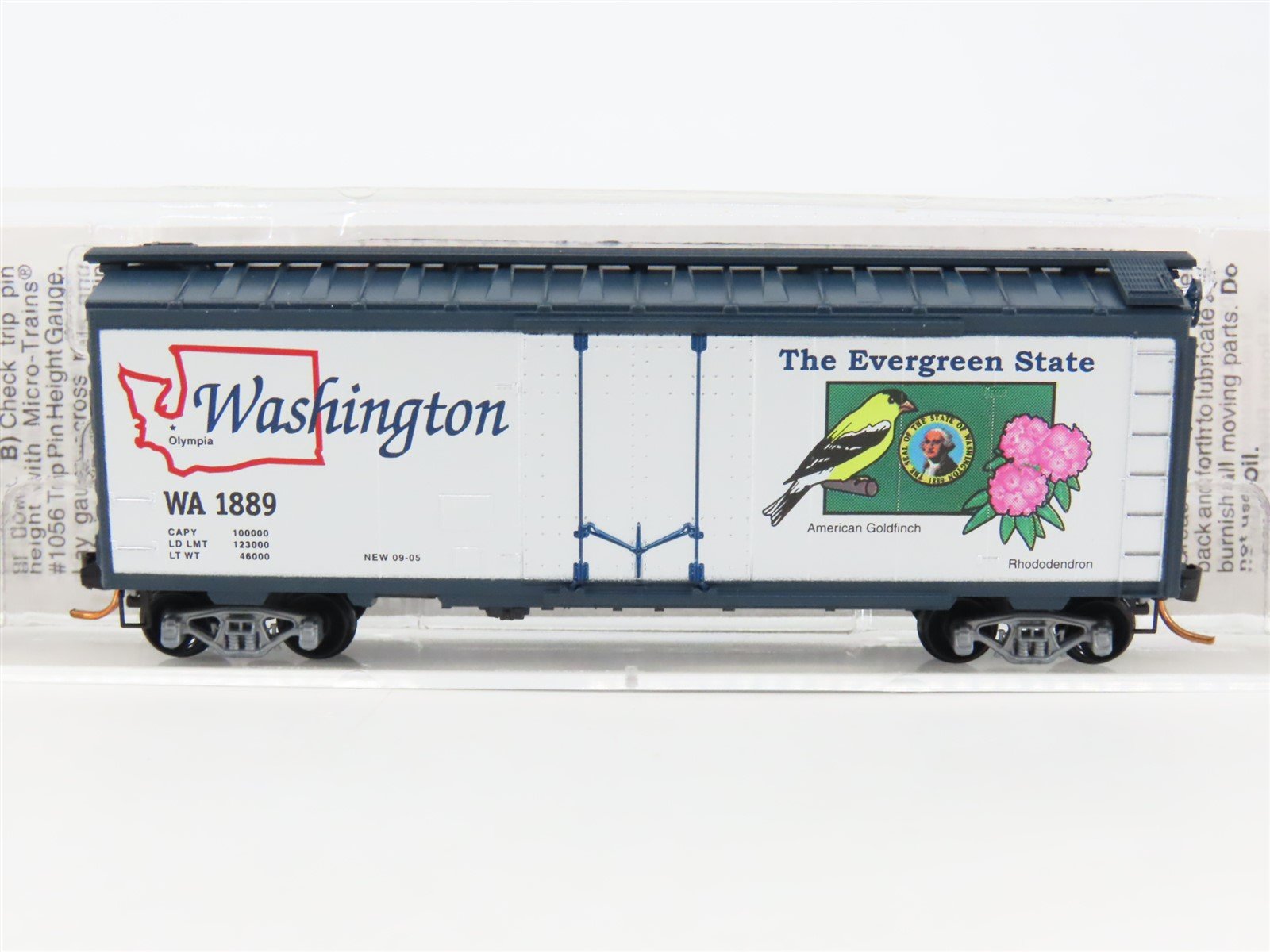 N Scale Micro-Trains MTL 02100393 WA Washington State 40' Standard Boxcar #1889
