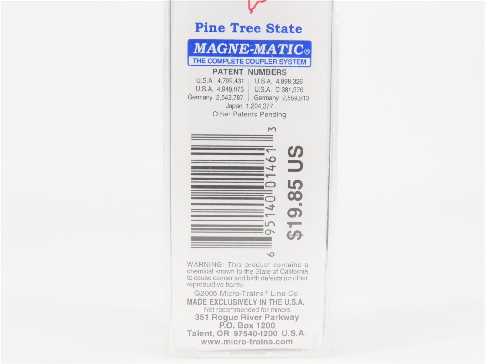 N Scale Micro-Trains MTL 02100394 ME Maine State 40' Standard Boxcar #1820
