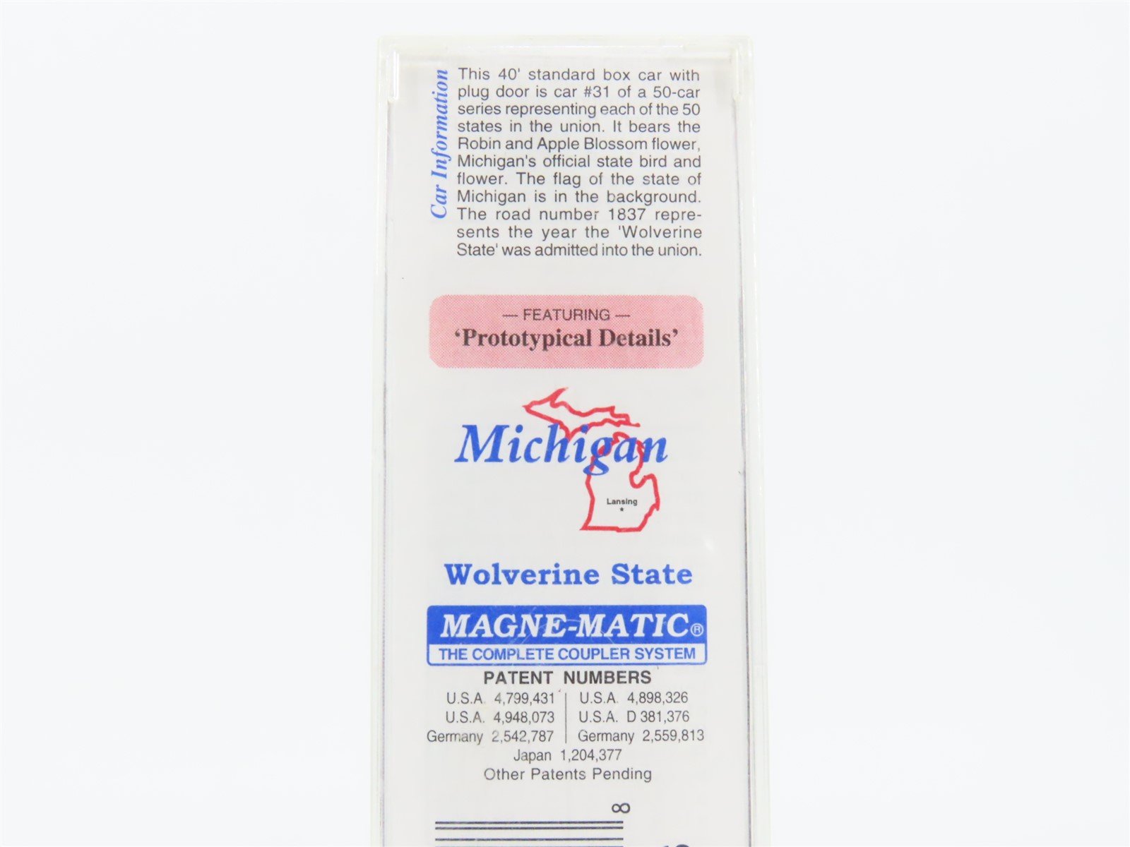 N Scale Micro-Trains MTL 02100395 MI Michigan State 40' Standard Boxcar #1837