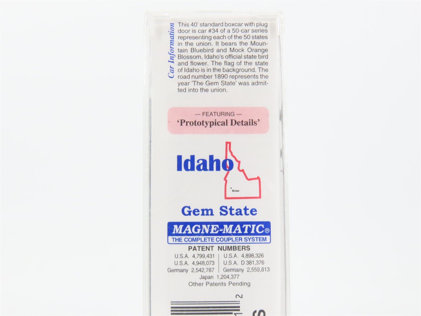 N Scale Micro-Trains MTL 02100398 ID Idaho State 40' Standard Boxcar #1890