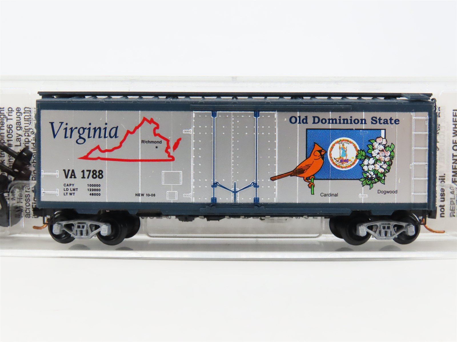 N Scale Micro-Trains MTL 02100406 VA Virginia State 40' Standard Boxcar #1788