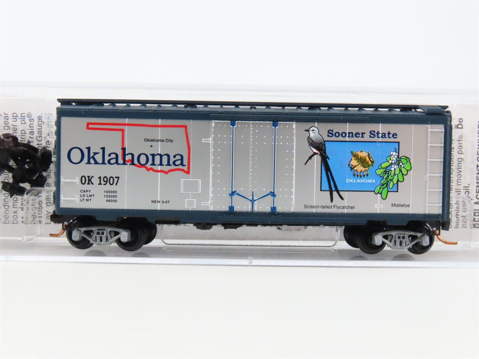 N Scale Micro-Trains MTL 02100411 OK Oklahoma State 40' Standard Boxcar #1907