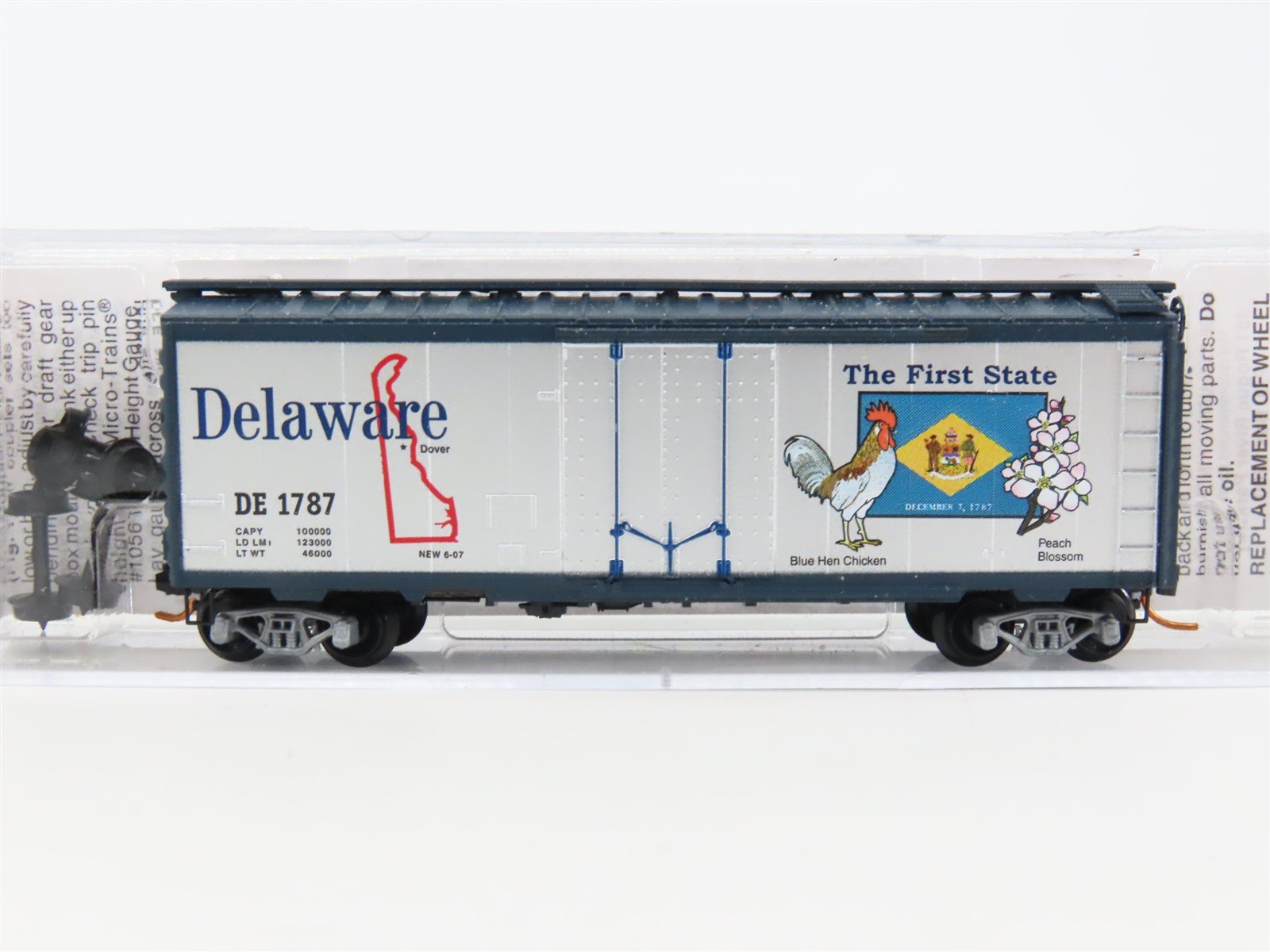 N Scale Micro-Trains MTL 02100414 DE Delaware State 40' Standard Boxcar #1787