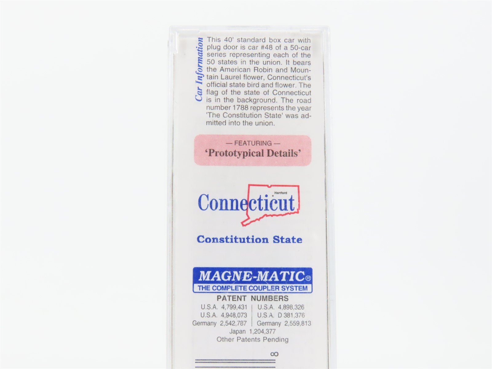 N Scale Micro-Trains MTL 02100412 CT Connecticut State 40' Boxcar #1788