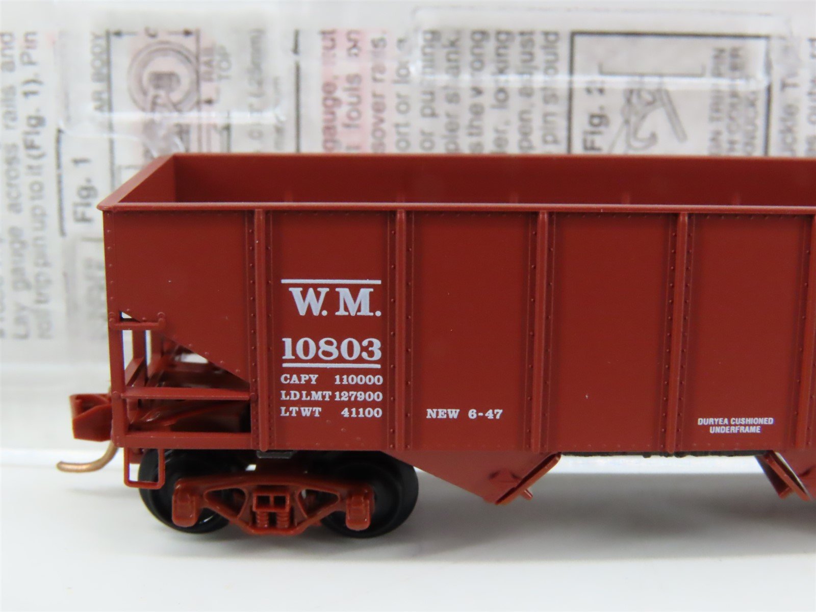 LOT of 4 N Scale Micro-Trains MTL SP&S/NP/WM/L&N 2-Bay Hoppers & Boxcars