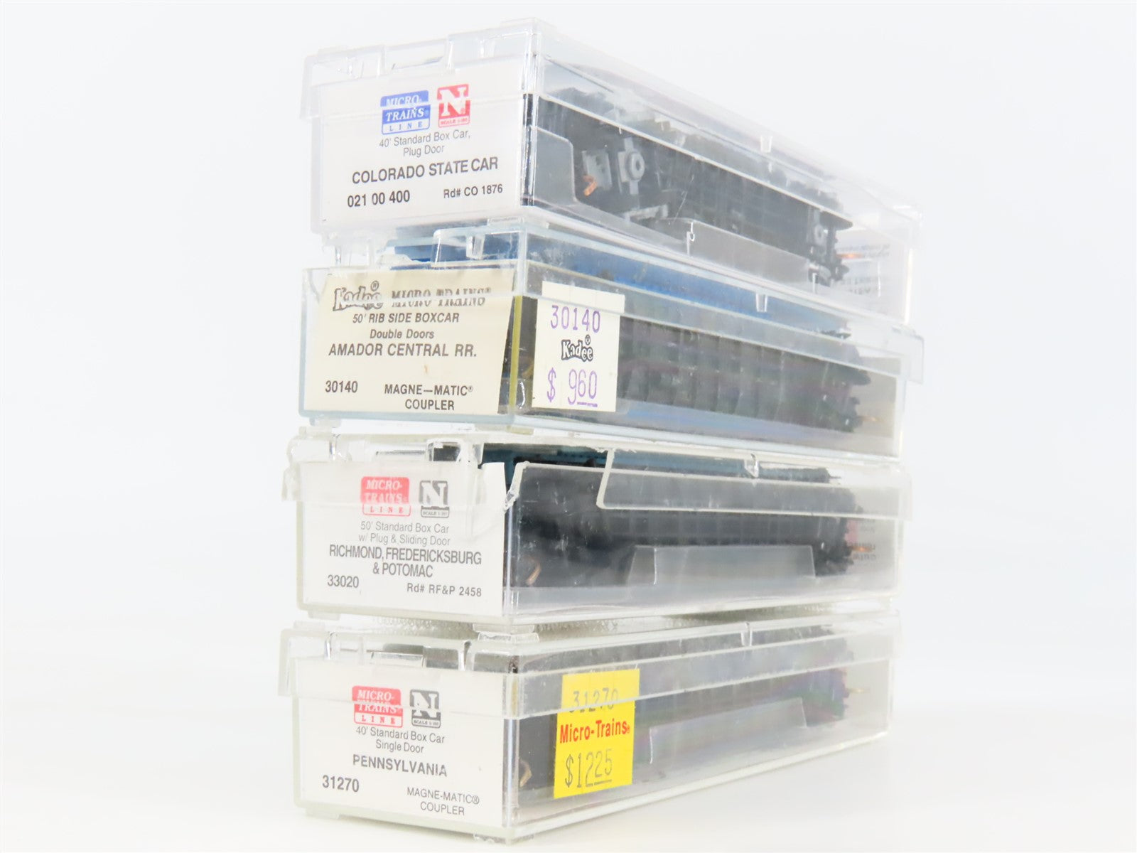 LOT of 4 N Micro-Trains MTL RF&P/PRR/AMC/Colorado Assorted 40' & 50' Boxcars