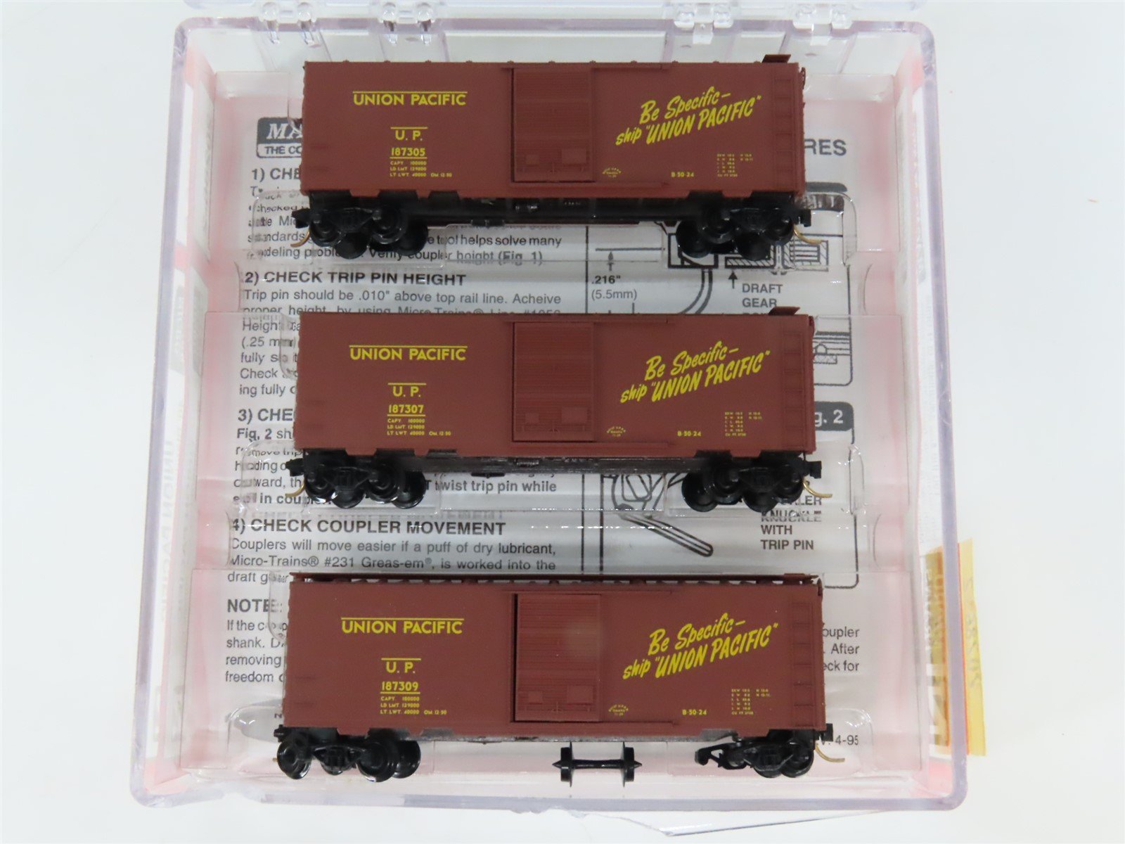 N Scale Micro-Trains MTL 20286-2 UP Union Pacific 40' Boxcar 3-Pack