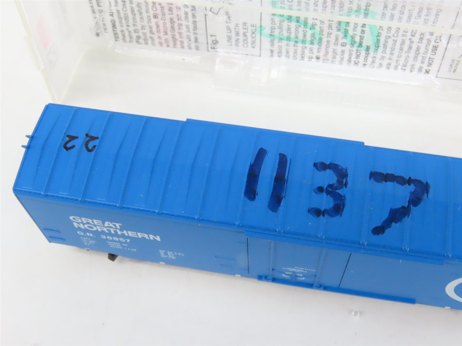 LOT of 4 N Scale Micro-Trains MTL GN Great Northern Big Sky Blue 50' Boxcars