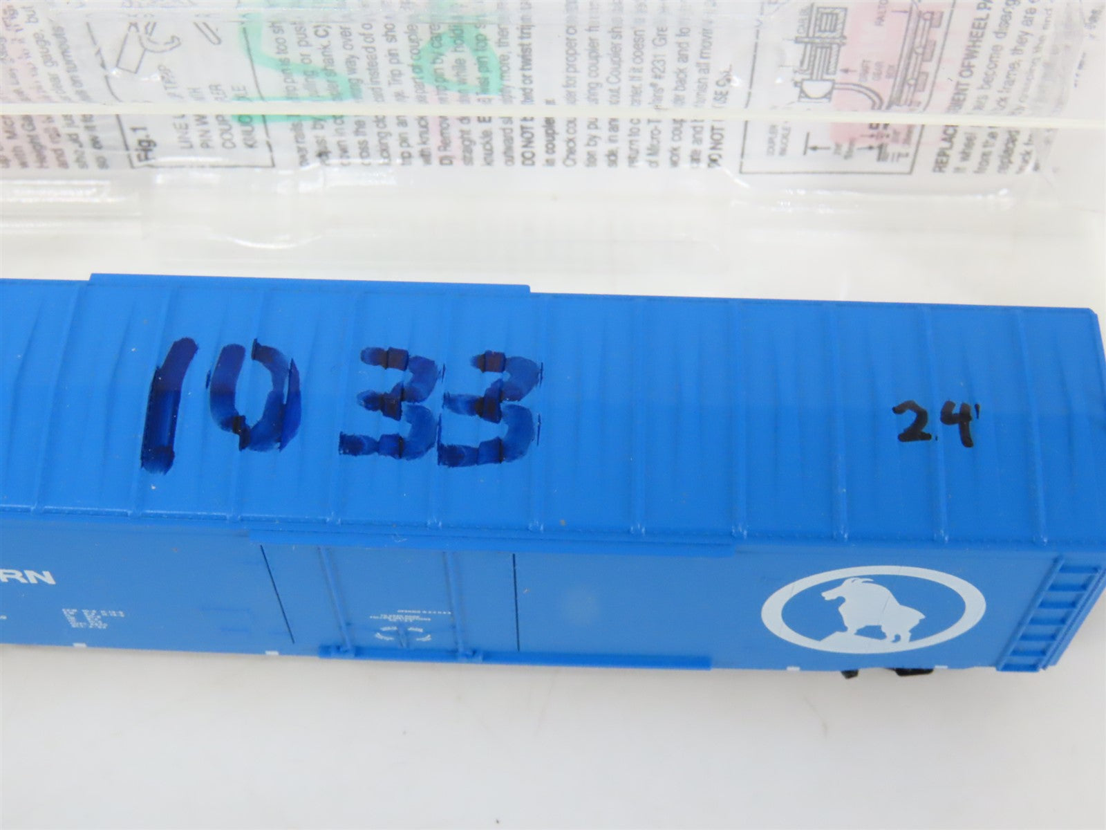 LOT of 4 N Scale Micro-Trains MTL GN Great Northern Big Sky Blue 50' Boxcars