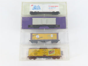 LOT of 4 N Scale Micro-Trains MTL Halloween /URTX/NADX 40' Reefers & Boxcars