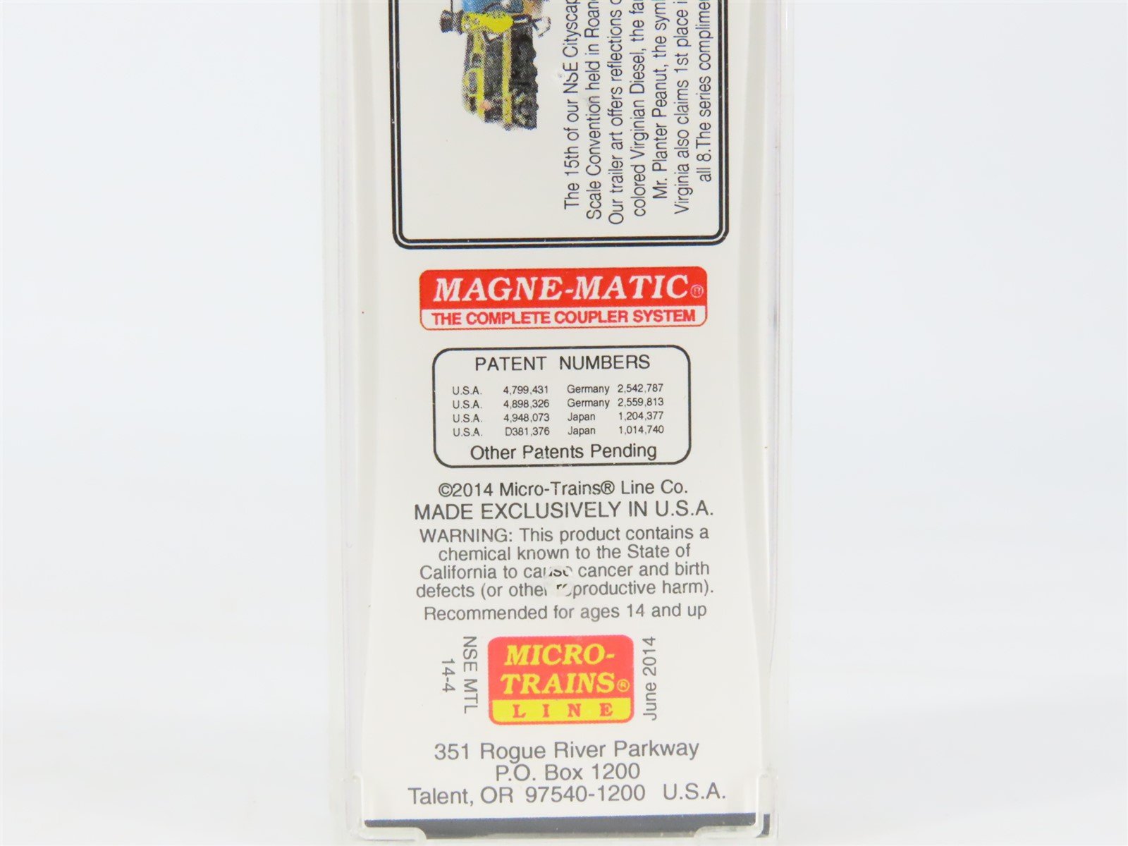 N Scale Micro-Trains MTL NSE 14-4 2014 NS Roanoke Cityscape Trailer