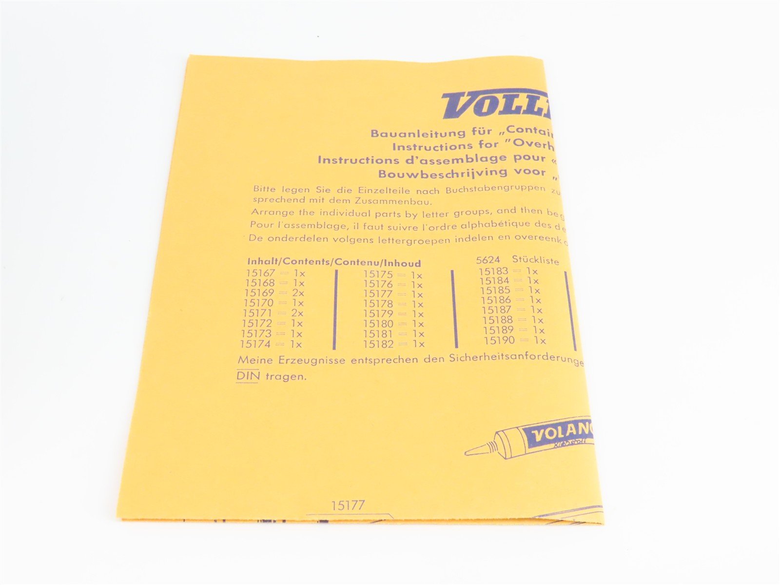 HO 1/87 Scale Vollmer Kit 5624B Overhead Container Crane