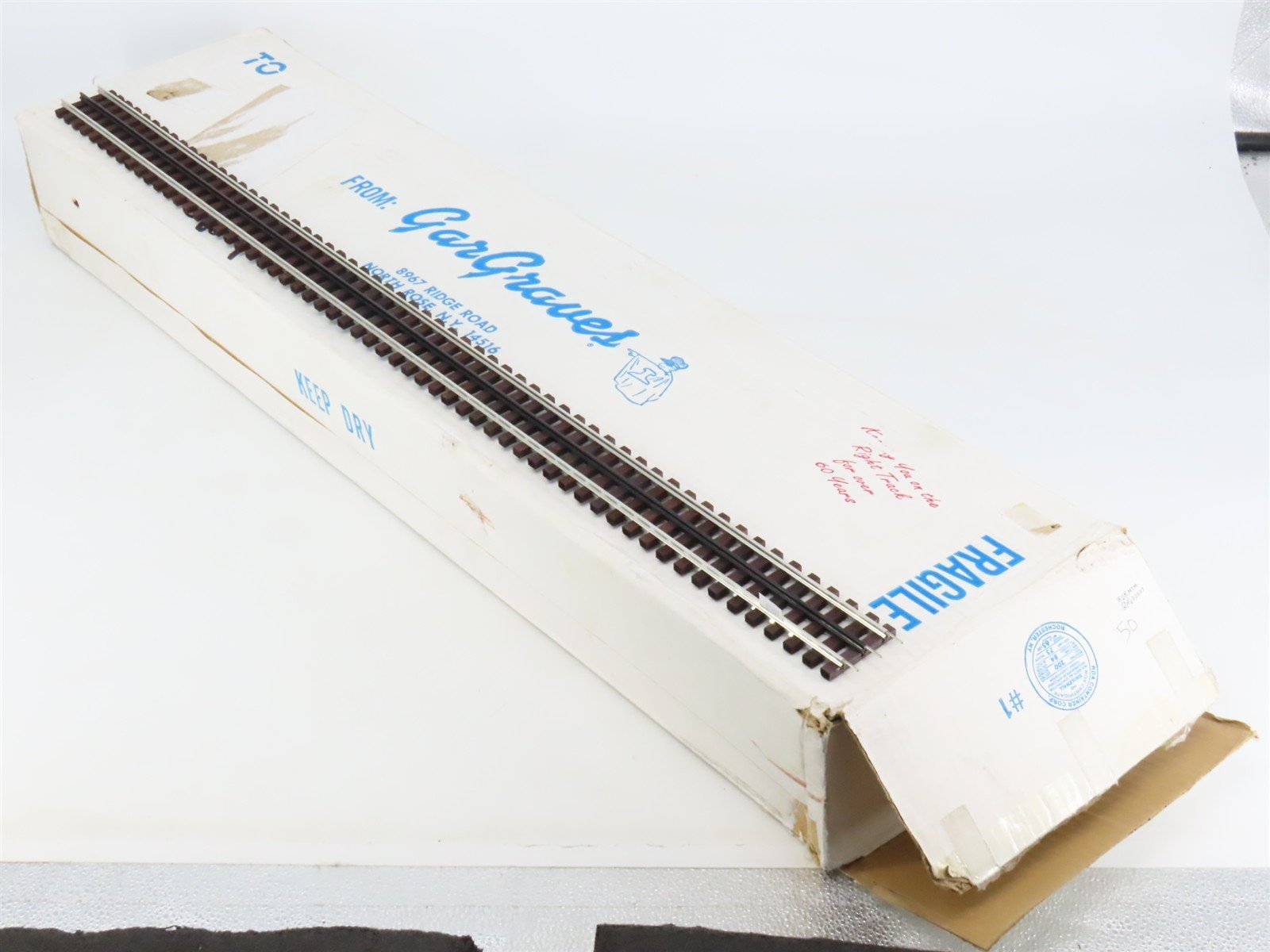 O Gauge 3-Rail GarGraves Phantom Regular 37" Straight Track 50-Pack