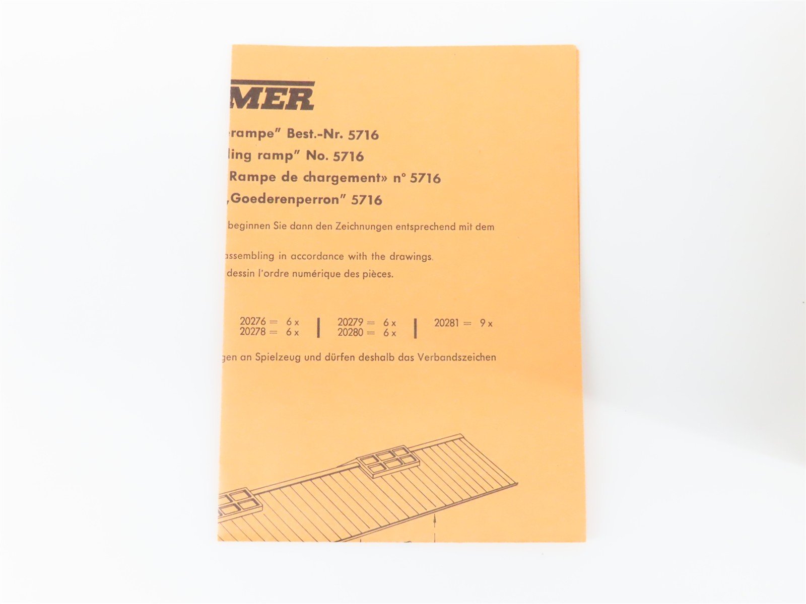 HO 1/87 Scale Vollmer Kit 5716 Loading Platform