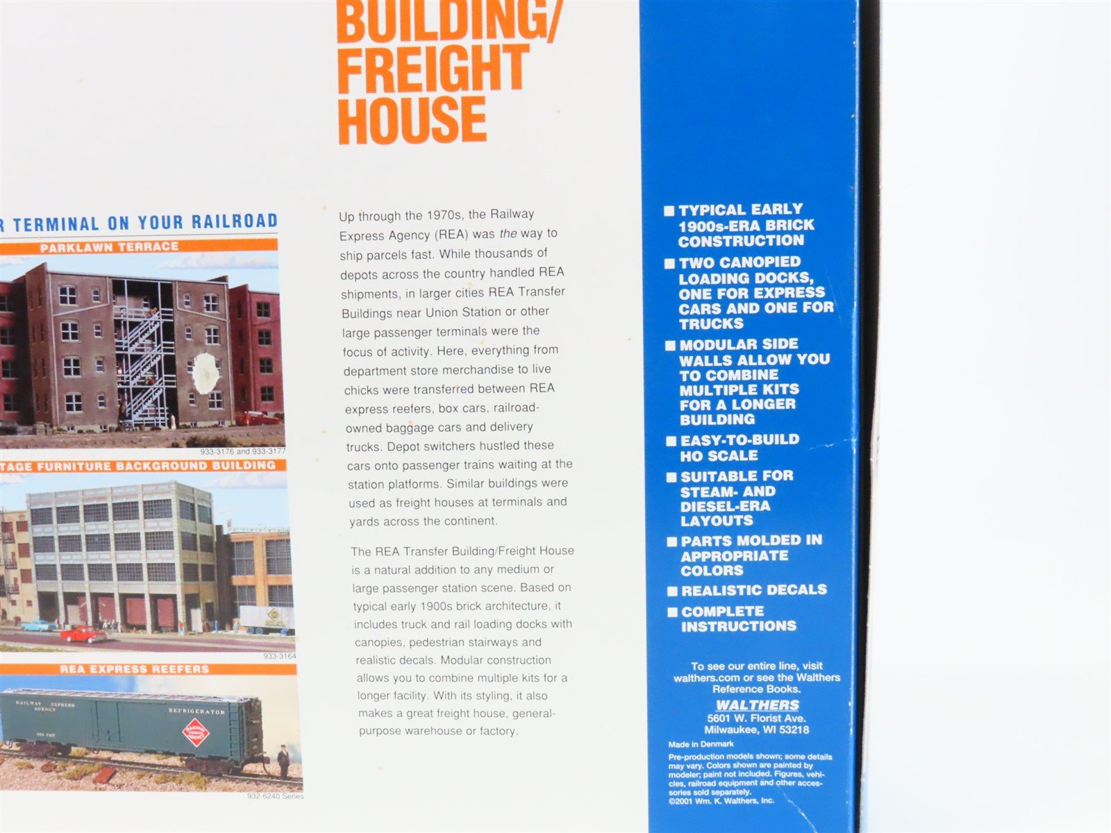 HO 1/87 Walthers Cornerstone Kit 933-3095 REA Transfer Building / Freight House
