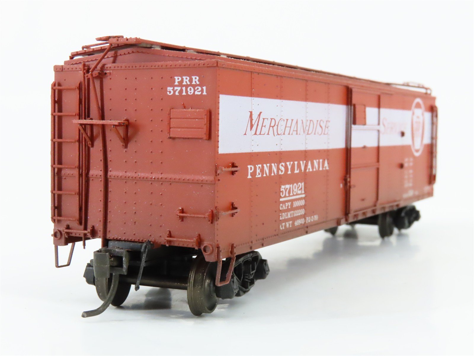 HO Red Caboose RC-7026-6 PRR Pennsylvania X-29 50' Boxcar #571921 Weathered