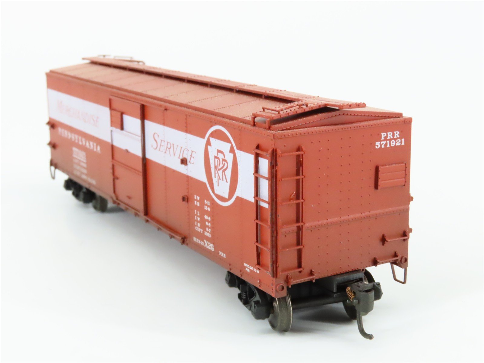 HO Red Caboose RC-7026-6 PRR Pennsylvania X-29 50' Boxcar #571921 Weathered