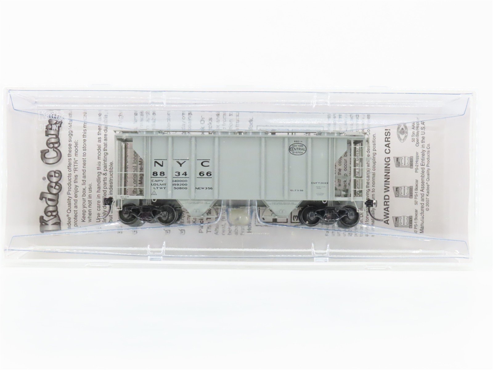 HO Scale Kadee 8645 NYC New York Central 2-Bay Covered Hopper #883466 SEALED