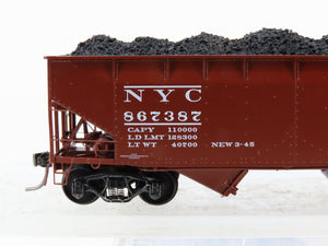 HO Scale Kadee 7033 NYC New York Central 2-Bay Open Hopper #867387 w/Coal Load